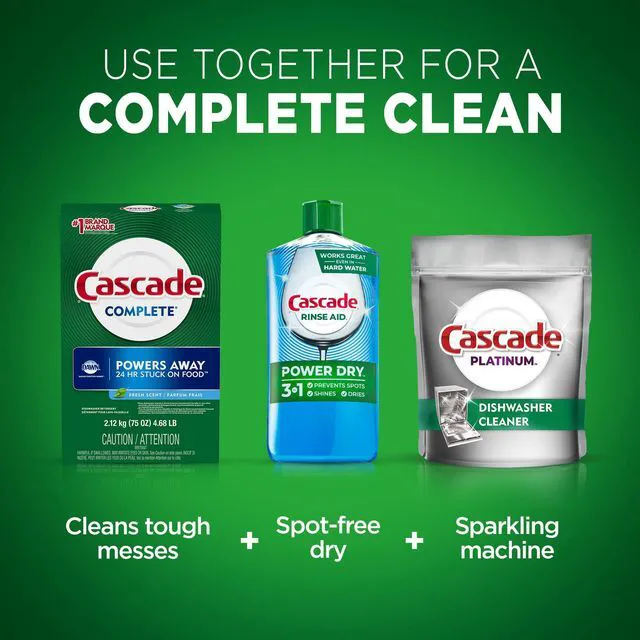 Alt view image 4 of 7 - Cascade Complete Powder Dishwasher Detergent, Fresh Scent, 75oz, White
