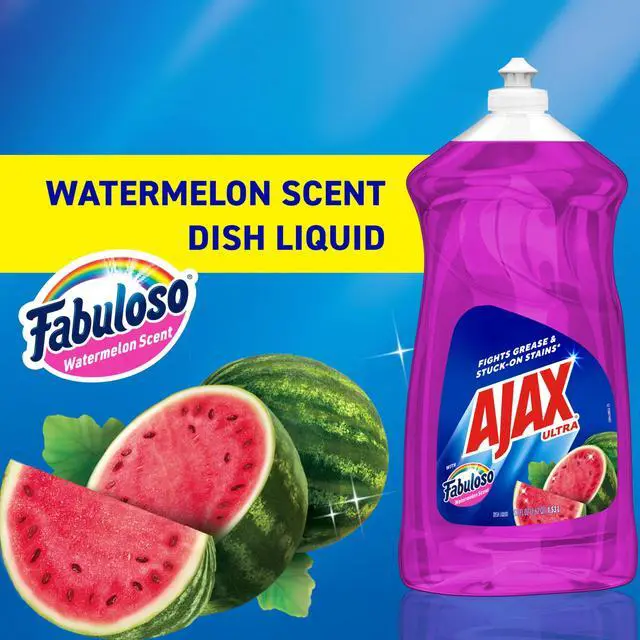 Alt view image 6 of 7 - Ajax Ultra Liquid Dish Soap 52 fl oz (Pack of 2), Fabuloso Watermelon Scent, Fights Grease & Stuck-On Stains, Deep Cleaning Action, Mess-Free, Easy-Flip Cap