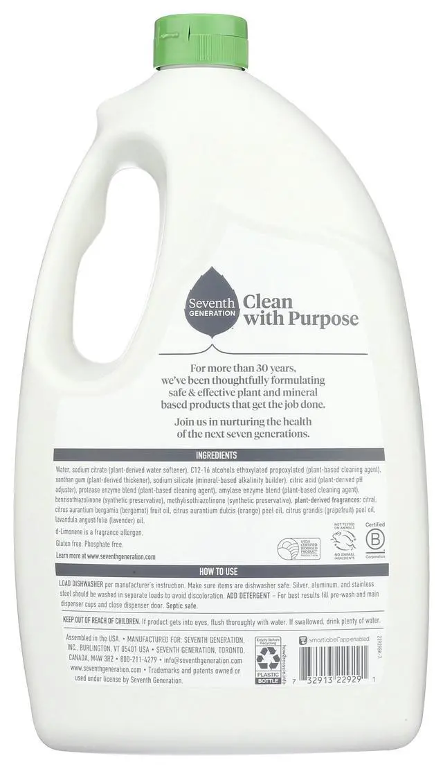 Alt view image 2 of 3 - Seventh Generation Ultra Power Plus Auto Dish Gel 65oz Fresh Citrus Scent