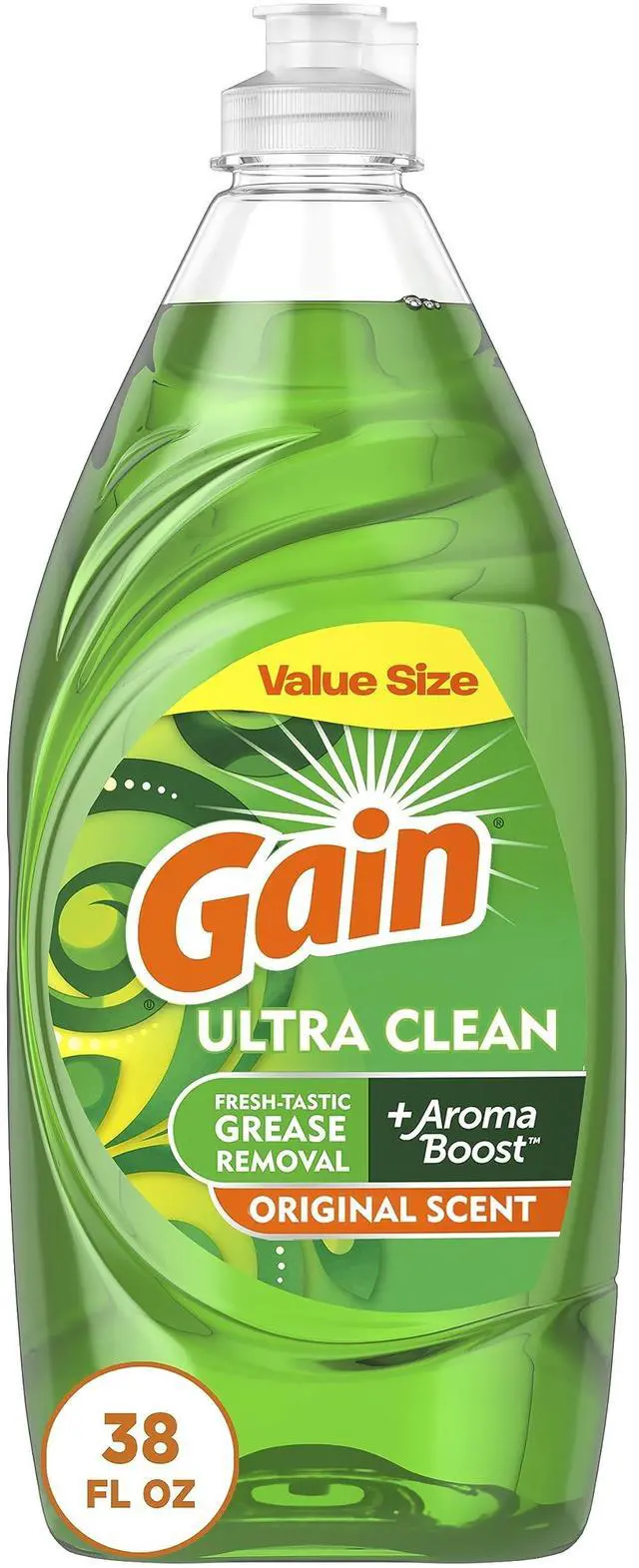 Main image of Gain Ultra Liquid Dish Soap, Original Scent, Grease Removal, 38Fl Oz (Pack of 1)