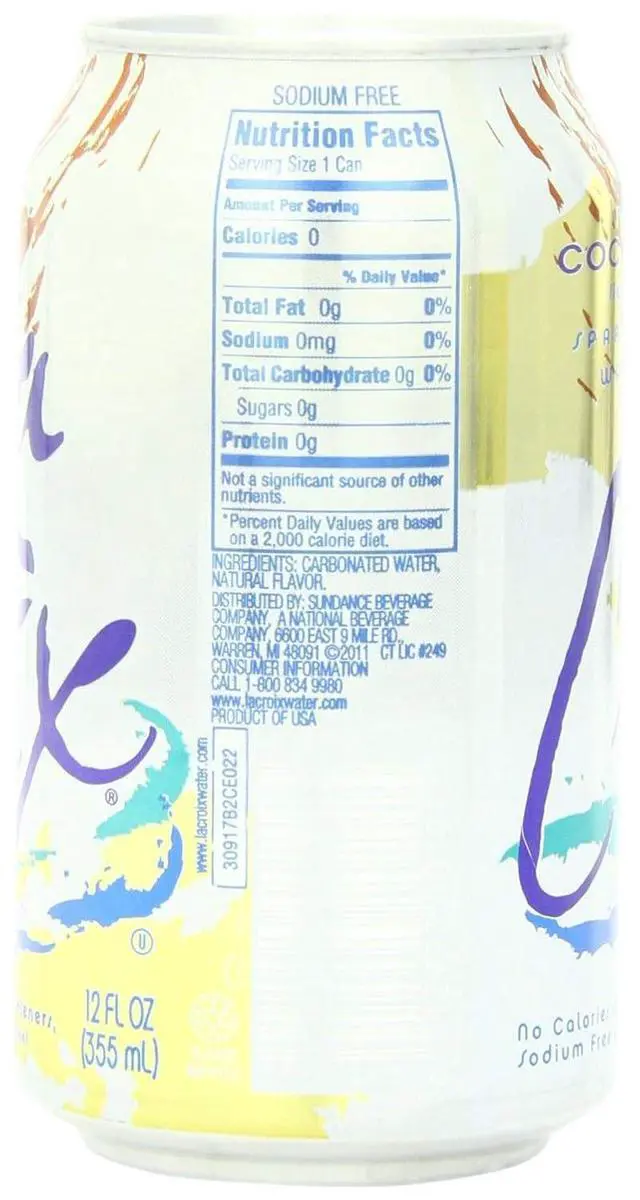 Alt view image 6 of 6 - La Croix Sparkling Water Coconut, 12 Fl Oz, 8 Count