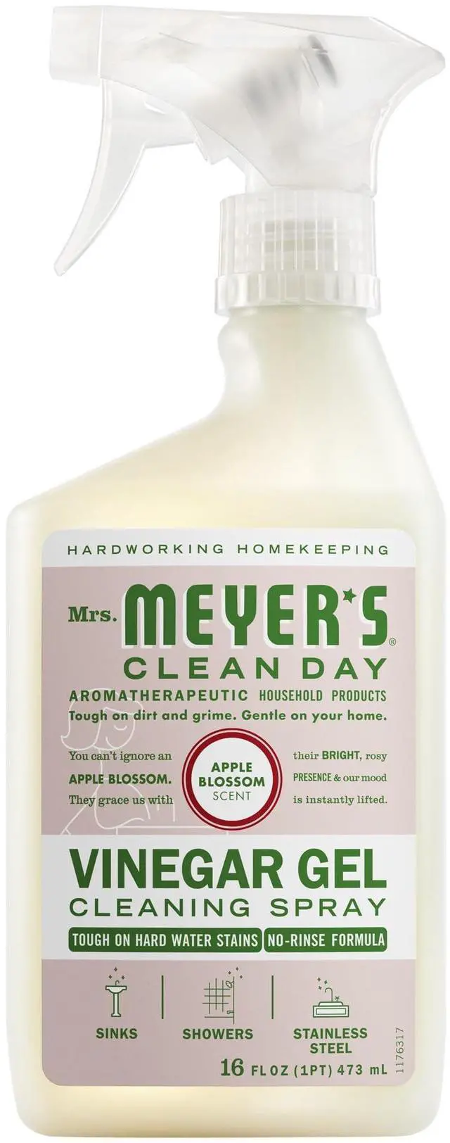Main image of Mrs. Meyer's Clean Day Vinegar Gel Cleaning Spray, 16 fl oz, Apple Blossom