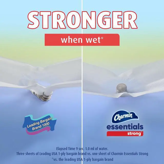 Alt view image 7 of 7 - Charmin Essentials Strong Toilet Paper, 6 Mega Rolls, 429 Sheets per Roll