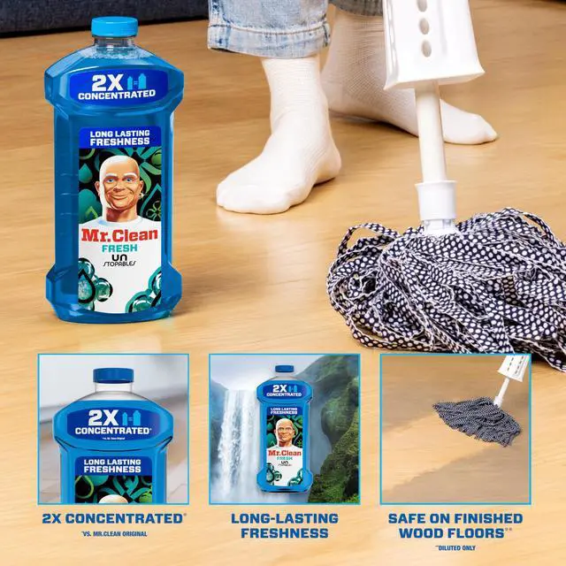Alt view image 6 of 6 - Mr. Clean 2X Concentrated Multi Surface Cleaner with Unstopables Fresh Scent, 41 fl oz