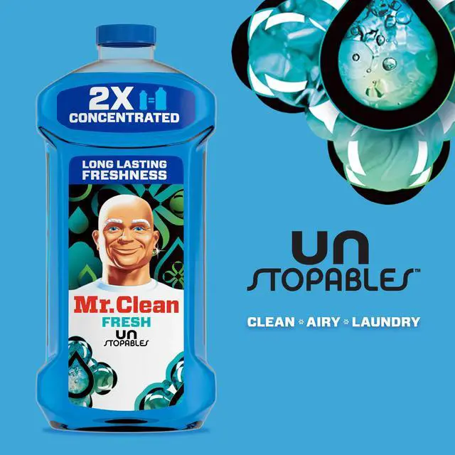 Alt view image 5 of 6 - Mr. Clean 2X Concentrated Multi Surface Cleaner with Unstopables Fresh Scent, 41 fl oz