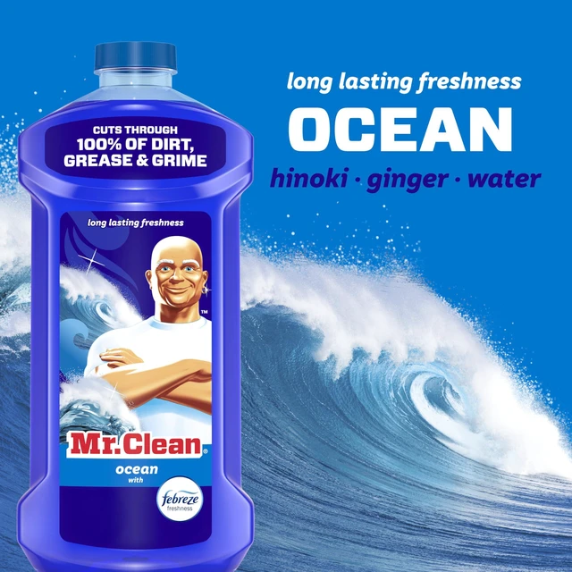 Alt view image 3 of 7 - Mr. Clean All Purpose Cleaner Multi-Surface Dilutable, Mop Soap & Floor Cleaner, Ocean, 41oz