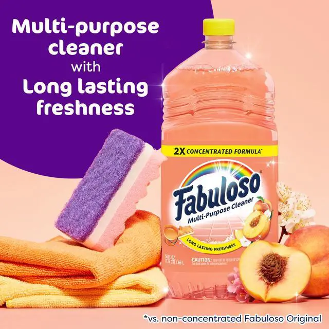Alt view image 4 of 7 - Fabuloso 2X Multi-Purpose Cleaner No Rinse Floor Cleaner Long-Lasting Freshness Peach Scent 56fl oz