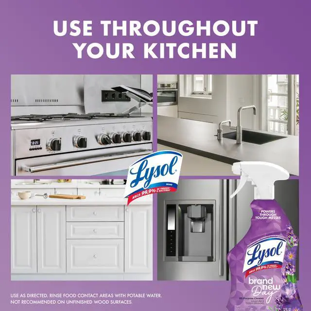 Alt view image 2 of 7 - Lysol All Purpose Cleaner Spray, Multi-Purpose Disinfecting, Kitchen & Bathroom Cleaner, Lavender & Cotton Blossom Scent, 32 Fl Oz