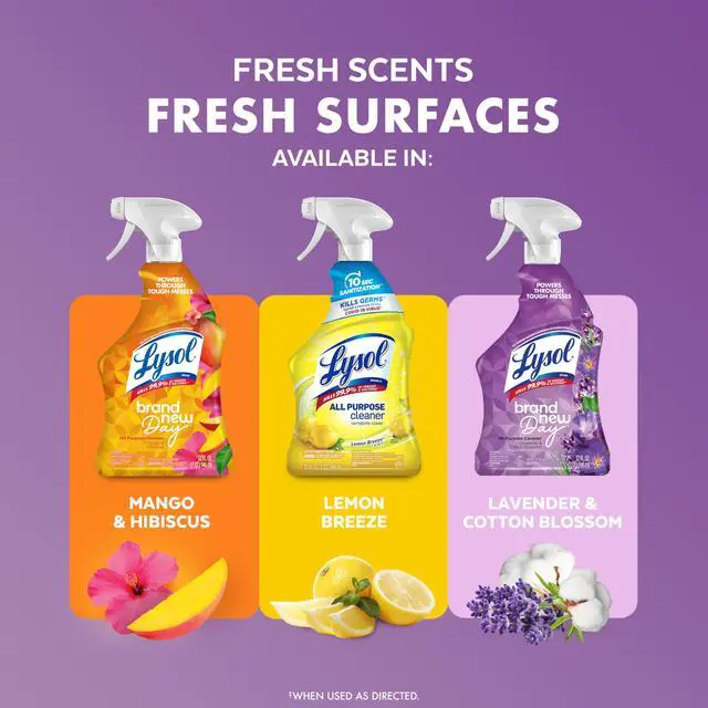 Alt view image 6 of 7 - Lysol All Purpose Cleaner Spray, Multi-Purpose Disinfecting, Kitchen & Bathroom Cleaner, Lavender & Cotton Blossom Scent, 32 Fl Oz