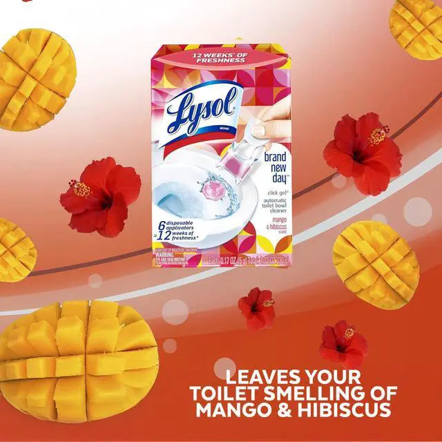 Alt view image 5 of 7 - Lysol Click Gel Automatic Toilet Bowl Cleaner, Mango & Hibiscus Scent, 6 Count (Pack of 1)