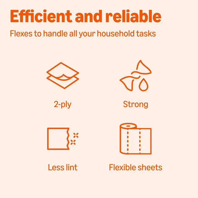 Alt view image 5 of 6 - Amazon Basics 2-Ply Flex-Sheets Paper Towels, 2-Pack (150 Sheets per Roll, 2 Rolls = 6 Regular Rolls)
