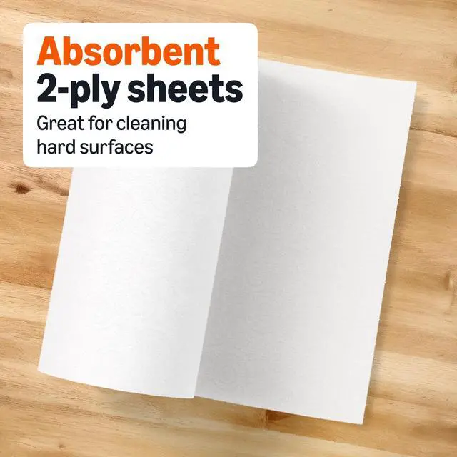 Alt view image 3 of 6 - Amazon Basics 2-Ply Flex-Sheets Paper Towels, 2-Pack (150 Sheets per Roll, 2 Rolls = 6 Regular Rolls)