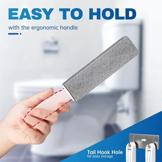 Alt view image 2 of 6 - Vacplus 100% Pumice Stone Toilet Brush 2 Pack Long Handle