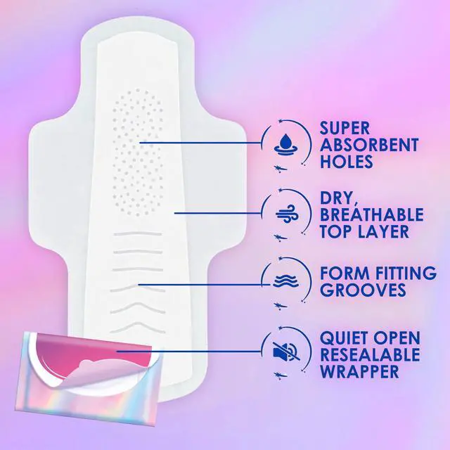 Alt view image 2 of 6 - Always Pocket Flexfoam Pads, Size 1, Regular, with Wings, 22 Count
