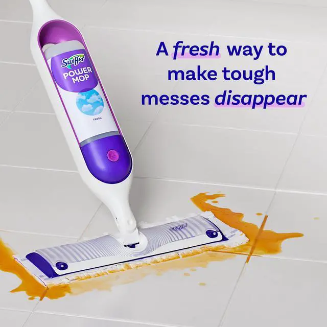 Alt view image 2 of 6 - Swiffer PowerMop Liquid Floor Cleaner Refills, Fresh Scent, 2 Count, Multi-Surface and Wood, No Bucket Needed