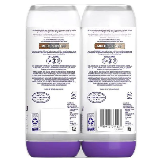 Alt view image 4 of 6 - Swiffer PowerMop Liquid Floor Cleaner Refills, Fresh Scent, 2 Count, Multi-Surface and Wood, No Bucket Needed