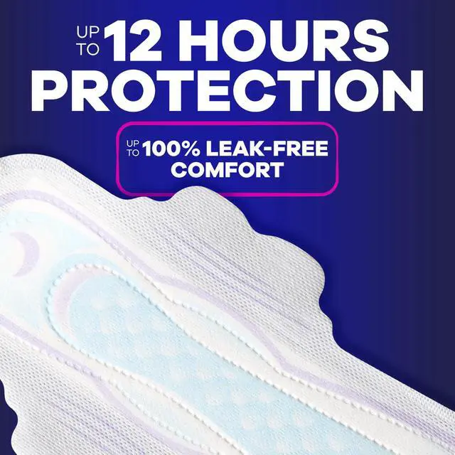 Alt view image 4 of 7 - Always Ultra Thin Feminine Pads with Wings, Size 5, Extra Heavy Overnight Absorbency, Unscented, 34 Count, Up to 100% Leak-Free Comfort