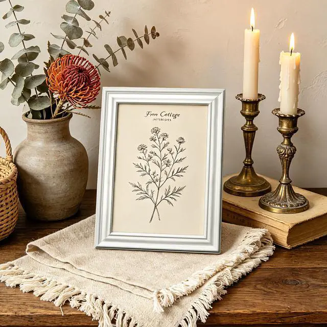Alt view image 2 of 7 - Upsimples 5x7 Picture Frame, Vintage Frames Decor, 1 Pack White