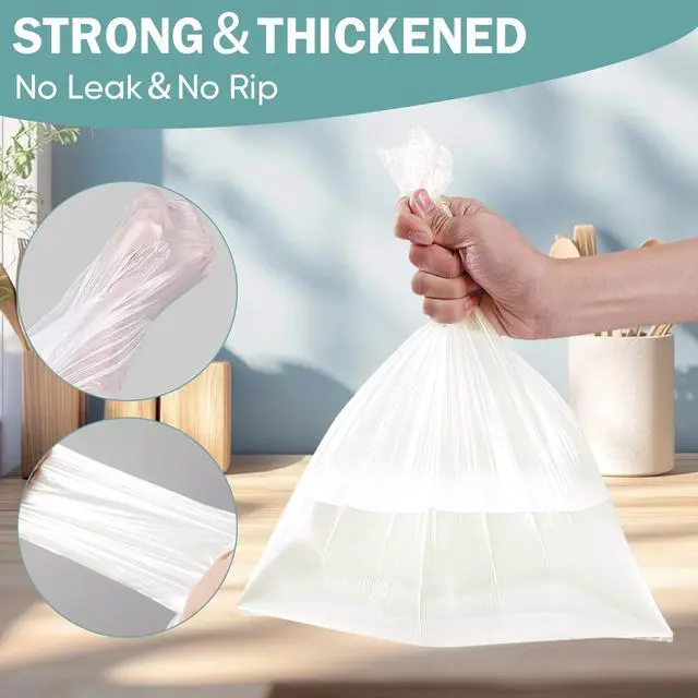 Alt view image 2 of 7 - 4 Gallon Small Trash Bags, 100 Count, Leakage-Proof, Unscented, White for Office Bedroom Bathroom