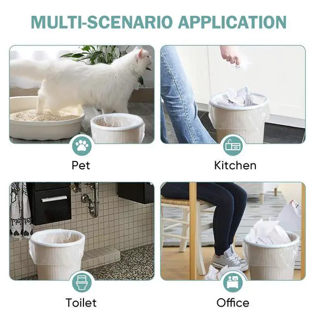 Alt view image 3 of 7 - 4 Gallon Small Trash Bags, 100 Count, Leakage-Proof, Unscented, White for Office Bedroom Bathroom