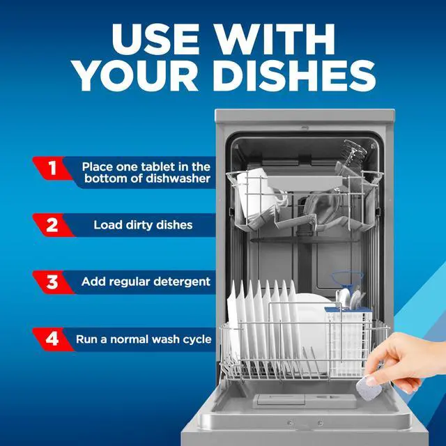 Alt view image 5 of 7 - Finish Dishwasher Cleaner Tablets, Grease & Grime Remover, 4ct