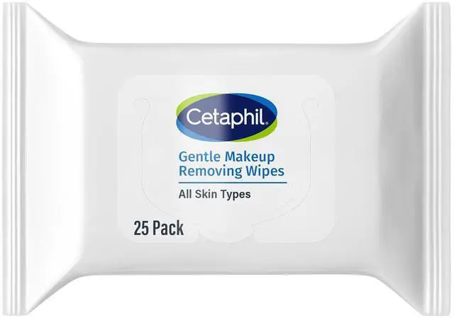 Main image of Cetaphil Gentle Makeup Remover Face Wipes, Fragrance Free, 25 Count