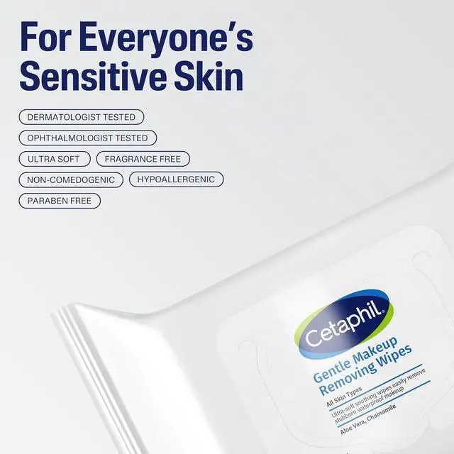 Alt view image 4 of 6 - Cetaphil Gentle Makeup Remover Face Wipes, Fragrance Free, 25 Count