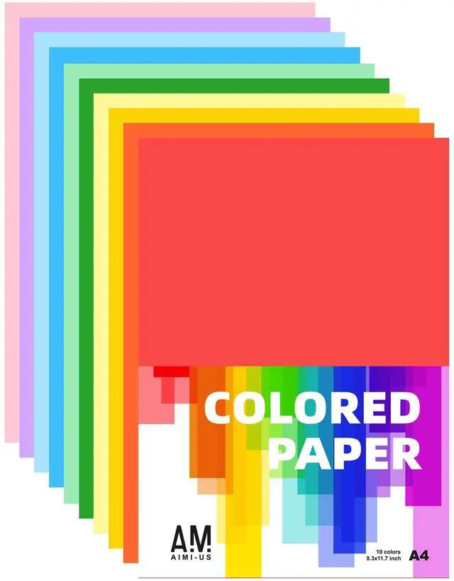 Main image of AIMI Assorted Colors Construction Paper A4 Copy Paper Bulk for School