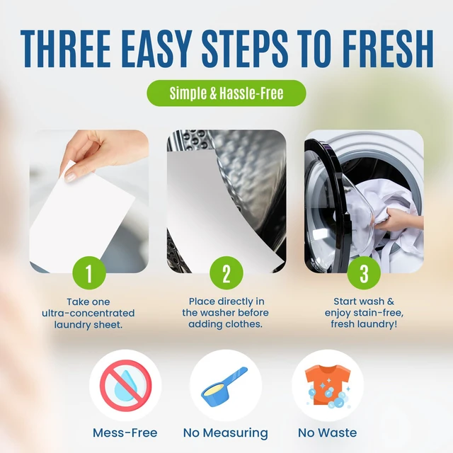 Alt view image 4 of 6 - 80 Loads Ultra Concentrated Laundry Detergent Sheets, Eco-Friendly