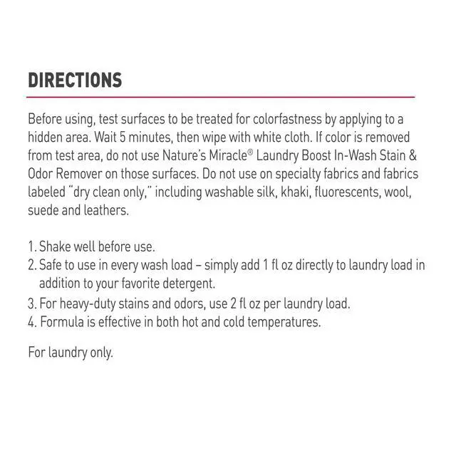 Alt view image 4 of 7 - Nature's Miracle Laundry Boost In-Wash Pet Stain & Odor Remover, 32oz