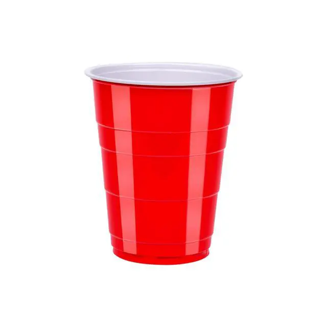 Alt view image 2 of 6 - Amazon Basics Sturdy Disposable Plastic Party Cups for Cold Drinks, 18oz, 50 Count, Red, BPA-Free
