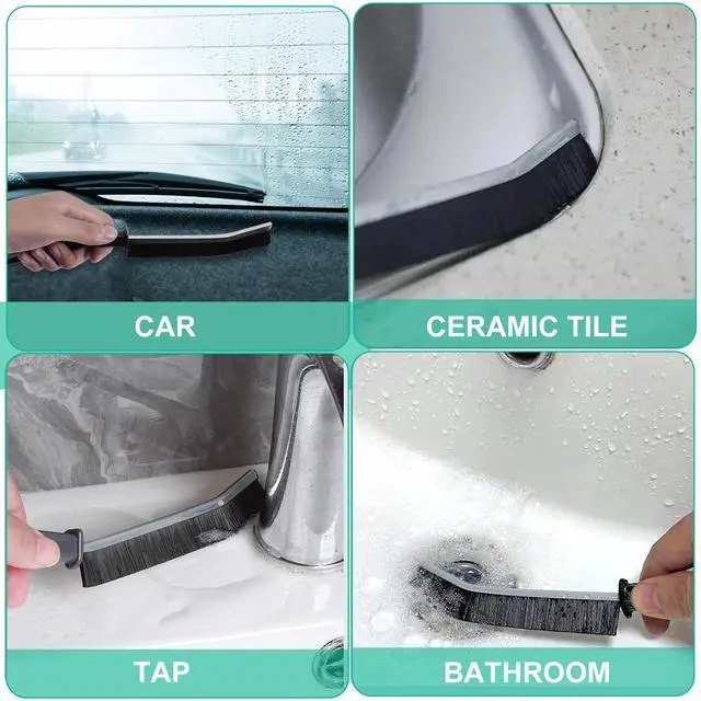 Alt view image 3 of 6 - OKOM Multifunctional Stainless Steel Crevice Cleaning Brush - Hard Bristles for Kitchen and Bath Gap Cleaning