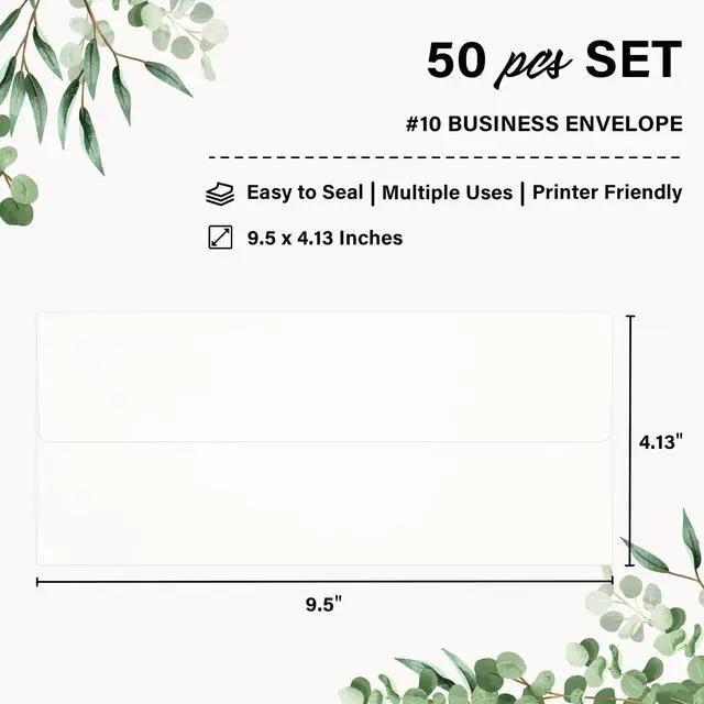 Alt view image 6 of 6 - QIKSION #10 Business Envelopes, Letter Size, Self Seal, 50 Pack