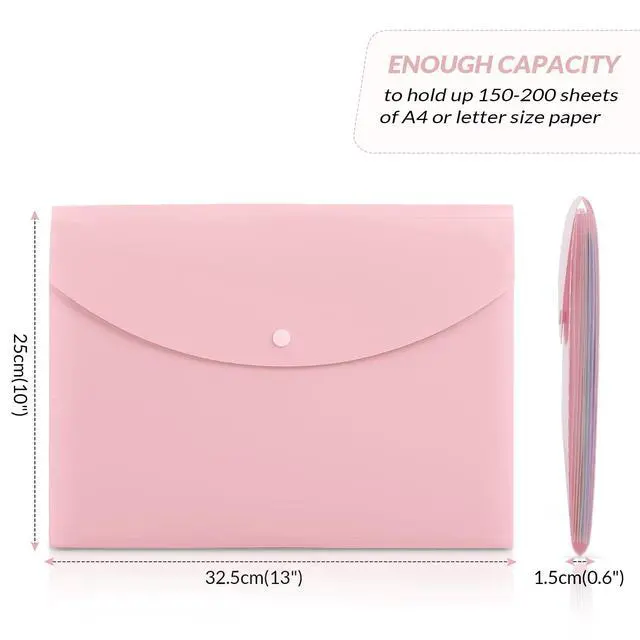 Alt view image 6 of 7 - SKYDUE Cute Accordion File Organizer, Expanding File Folder with 8 Pockets, Colorful Tabs for School Office Hospital Tax Receipts Storage, Letter/A4 Size Pink