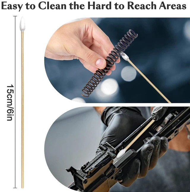 Alt view image 3 of 6 - 200 Count 6-Inch Pointed Cotton Swabs for Gun Cleaning