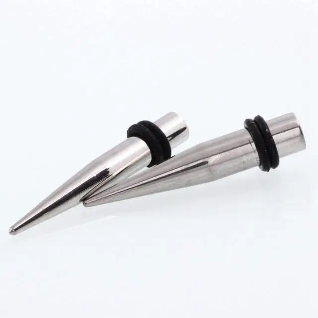 Alt view image 2 of 7 - Stainless Steel 1G (7mm) Ear Stretching Kit with 2 Tapers & 2 Single Flare Tunnels, 4 Pieces