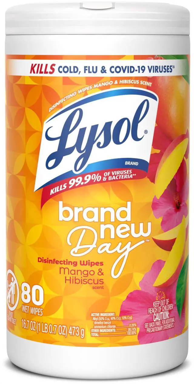 Main image of Lysol Disinfecting Wipes Multi-Surface Cleaner Mango 80 ct