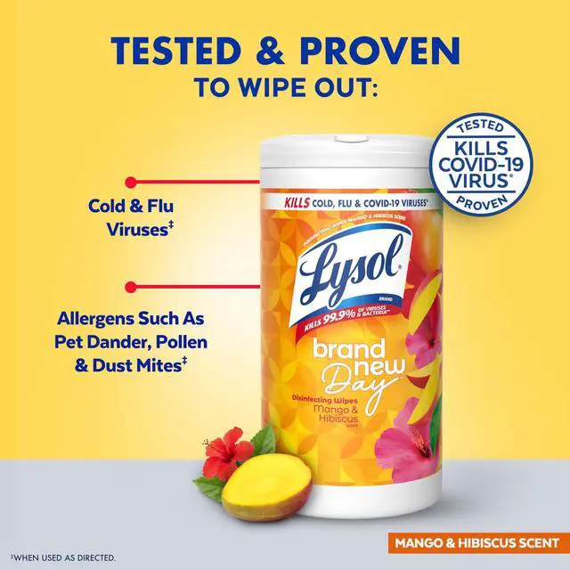 Alt view image 6 of 7 - Lysol Disinfecting Wipes Multi-Surface Cleaner Mango 80 ct