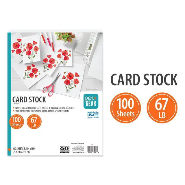 Alt view image 3 of 5 - Pen+Gear White Card Stock, 100 Sheets, 8.5" x 11", 67 lb