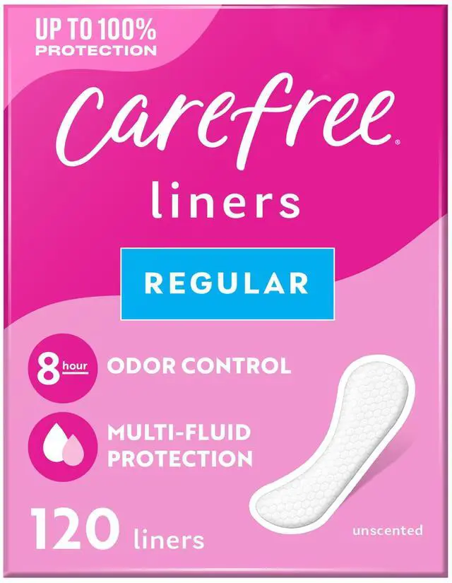 Main image of Carefree Regular Unwrapped Unscented Panty Liners for Women, 120 Count