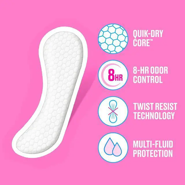 Alt view image 5 of 5 - Carefree Regular Unwrapped Unscented Panty Liners for Women, 120 Count