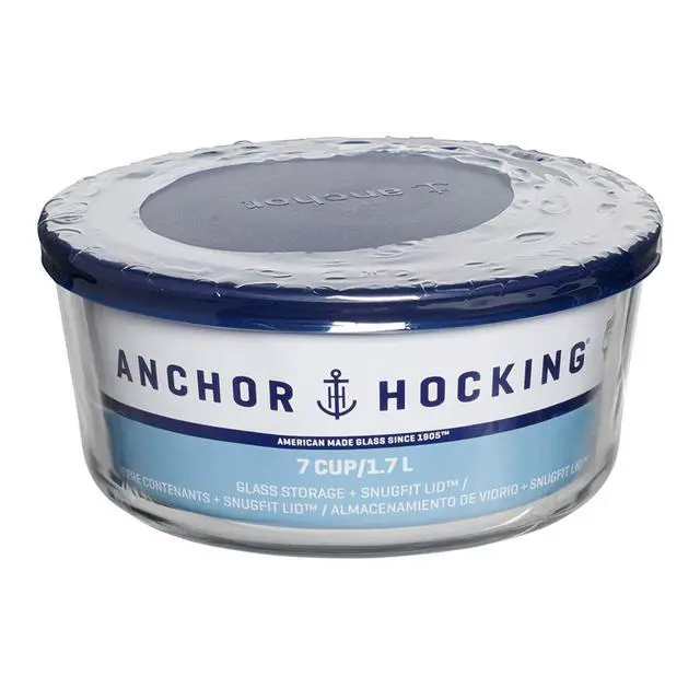 Alt view image 5 of 5 - Anchor Hocking 7-Cup Round Glass Food Storage Container with Lid