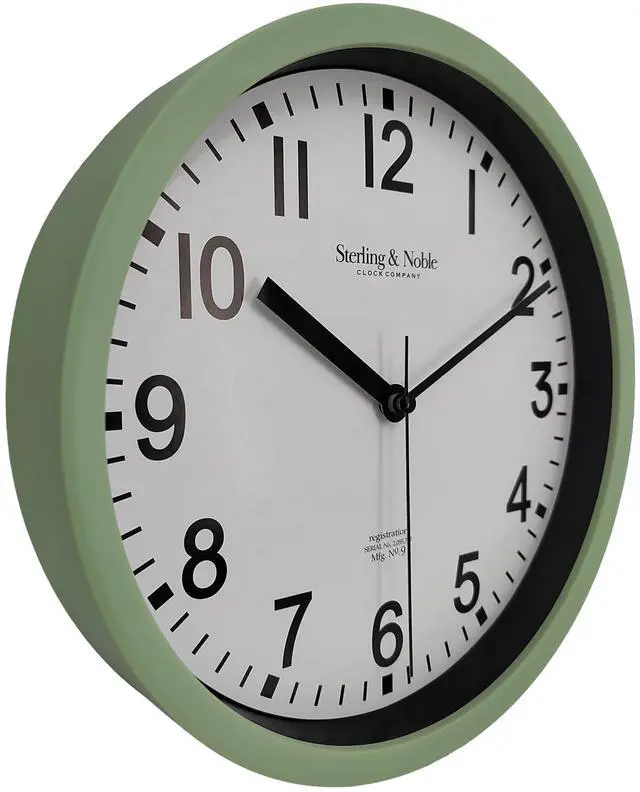 Alt view image 2 of 5 - Mainstays Basic Indoor Analog Round Modern Wall Clock, 8.78", Sage