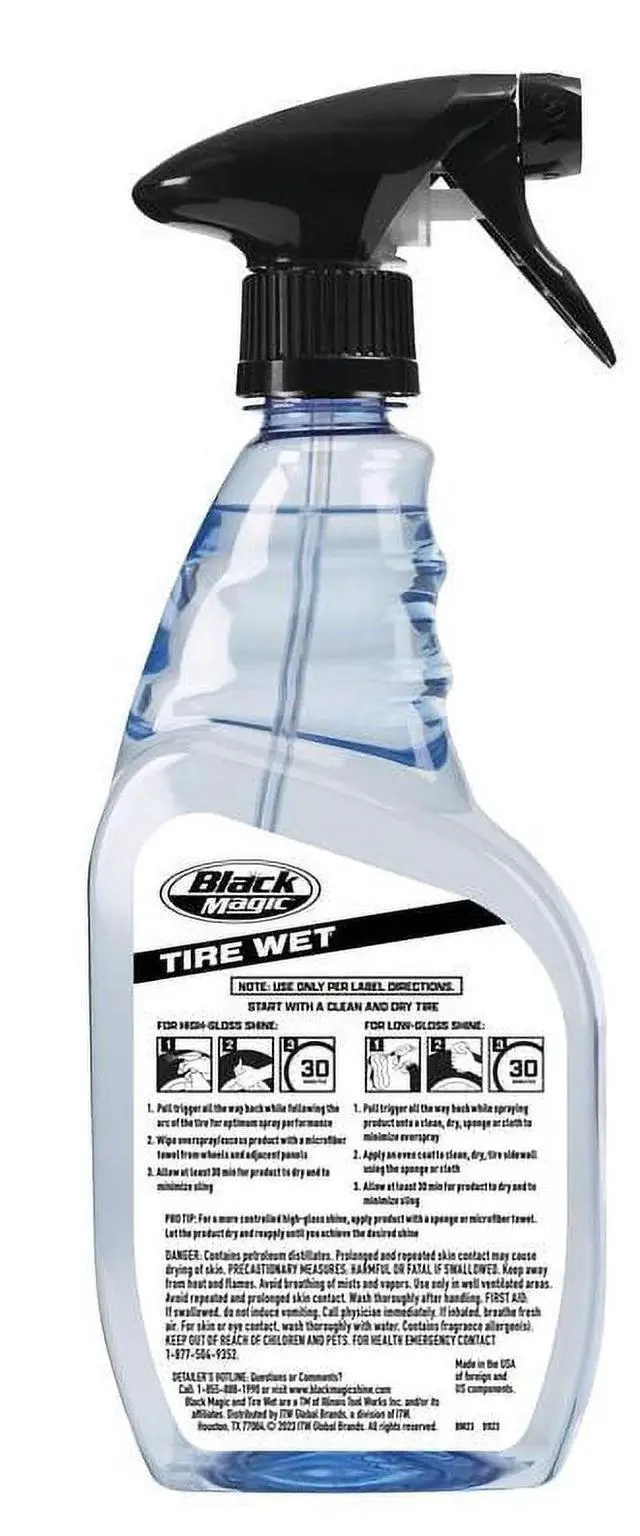 Alt view image 4 of 5 - Black Magic Tire Wet 23 oz. Tire Shine Lasts Up to 4 Weeks BM23