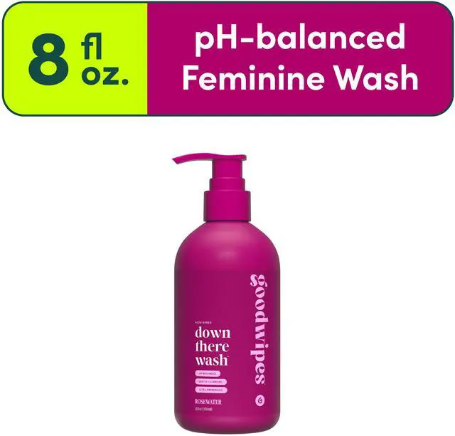 Main image of Goodwipes Down There Wash, Feminine Hygiene Wash, Rosewater Scented, 8.0 Fl Oz