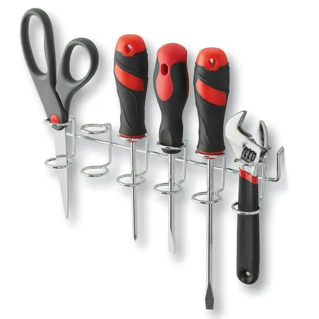 Alt view image 2 of 5 - Hyper Tough Multi-Tool And Screwdriver Organizer Holder for a Pegboard, Zinc Plated Steel, 6 Slots