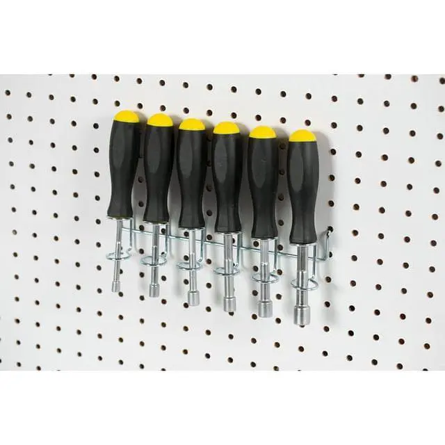 Alt view image 3 of 5 - Hyper Tough Multi-Tool And Screwdriver Organizer Holder for a Pegboard, Zinc Plated Steel, 6 Slots
