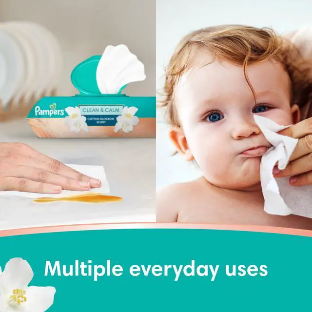 Alt view image 4 of 6 - Pampers Clean & Calm Wipes, Cotton Blossom Scent, 168 Wipes Total (3X Pop-Top Packs)