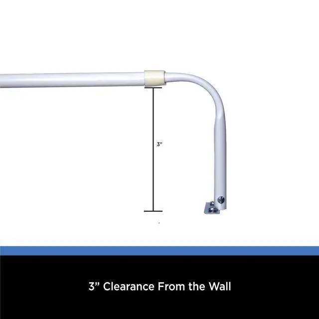 Alt view image 2 of 5 - Mainstays Wraparound Adjustable Metal Curtain Rod, 2 Pack, 48-86 in, 3 in, White