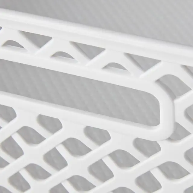 Alt view image 7 of 7 - Mainstays Medium White Decorative Plastic Storage Basket 14 x 11.5 x 5.3 Inches